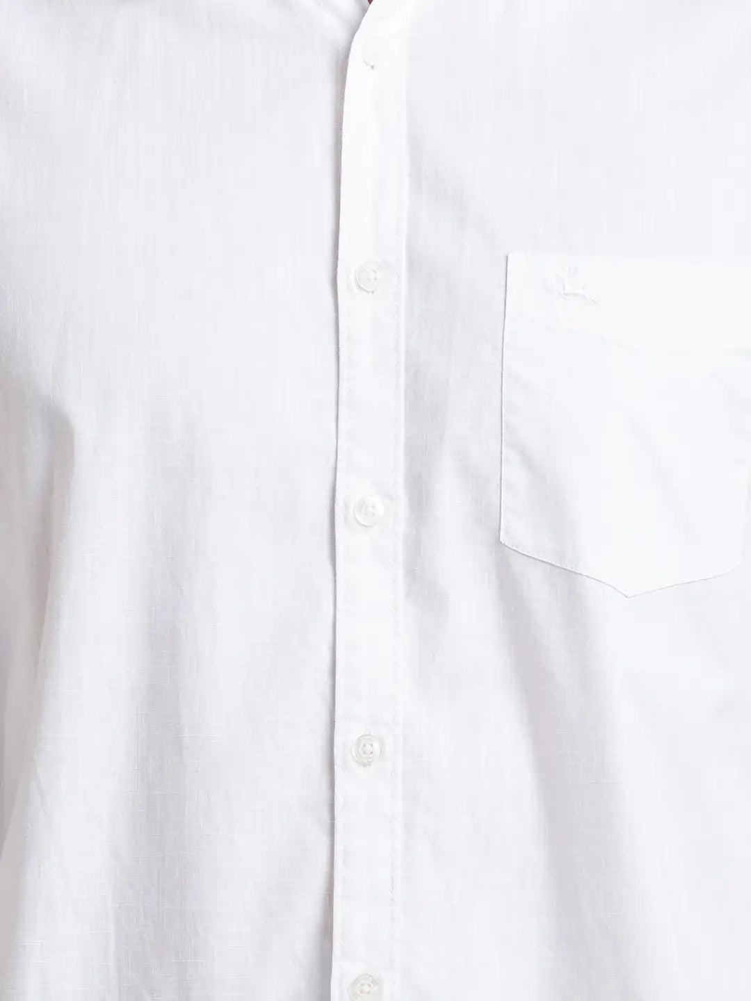 Men White Slim Fit Solid Cotton Full Sleeve Shirts