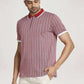 Colorplus Men Light Red Stripe Tailored Fit Casual T-Shirt