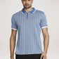 Colorplus Men Light Blue Stripe Tailored Fit Casual T-Shirt