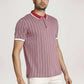 Colorplus Men Light Red Stripe Tailored Fit Casual T-Shirt