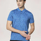 Park Avenue Men Blue Printed Slim Fit Casual Polo