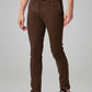 Parx Men Dark Brown Printed Super Slim Fit Work Trouser