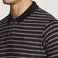 Parx Men Blue Stripe Regular Fit Casual Polo