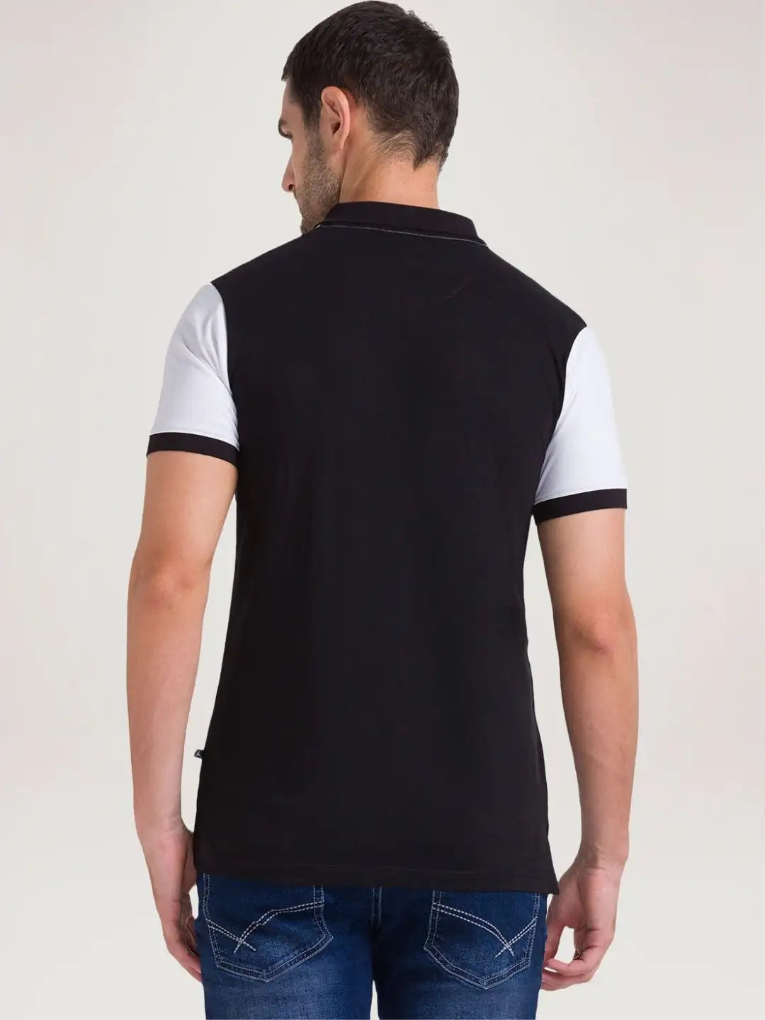 Parx Men Black Solid Regular Fit Casual Polo