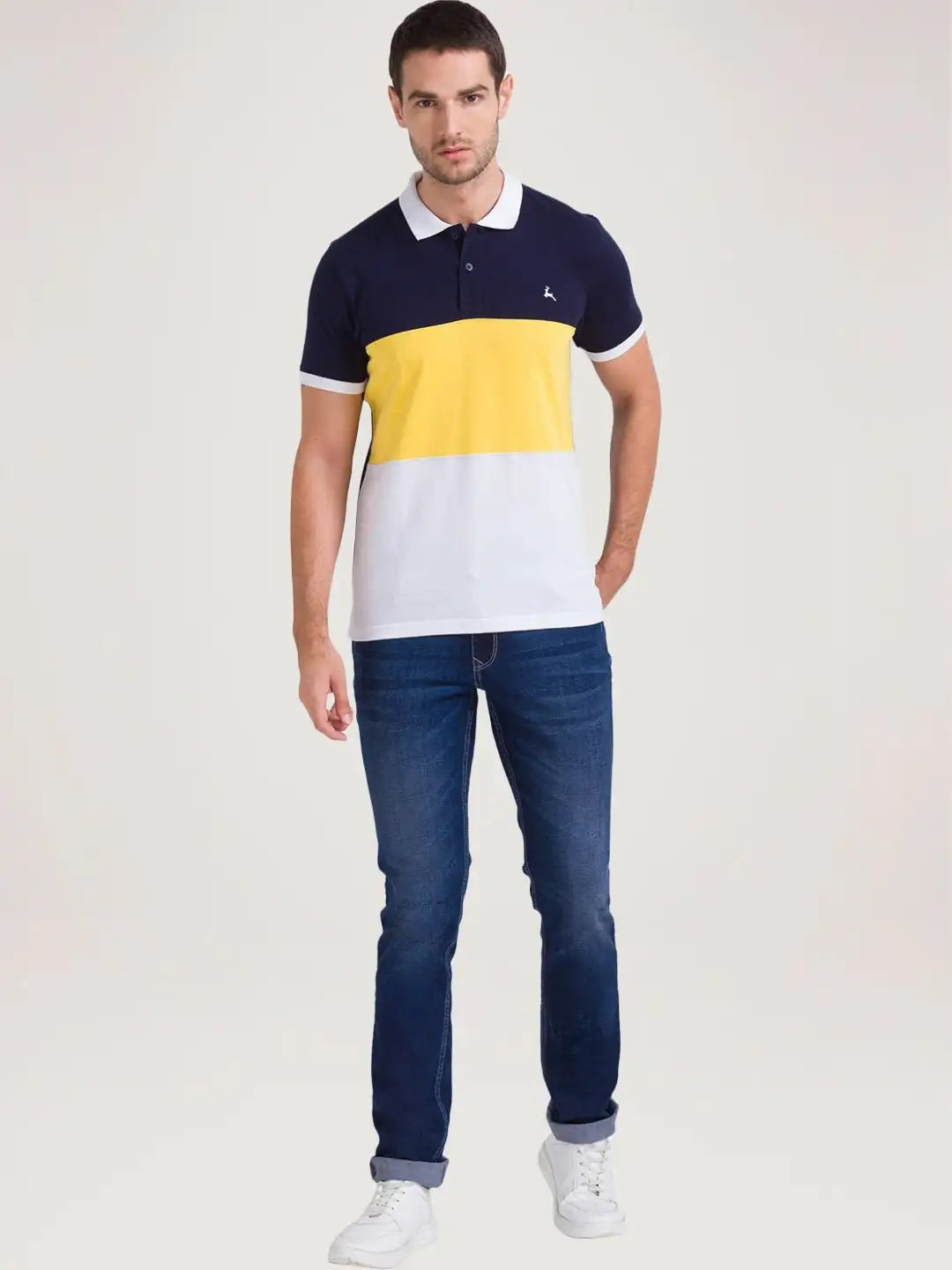 Parx Men White Solid Regular Fit Casual Polo