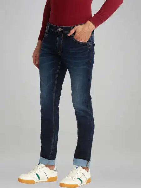 Parx Men Blue Solid Slim Fit Casual Jeans