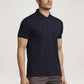 Parx Men Blue Printed Regular Fit Casual Polo
