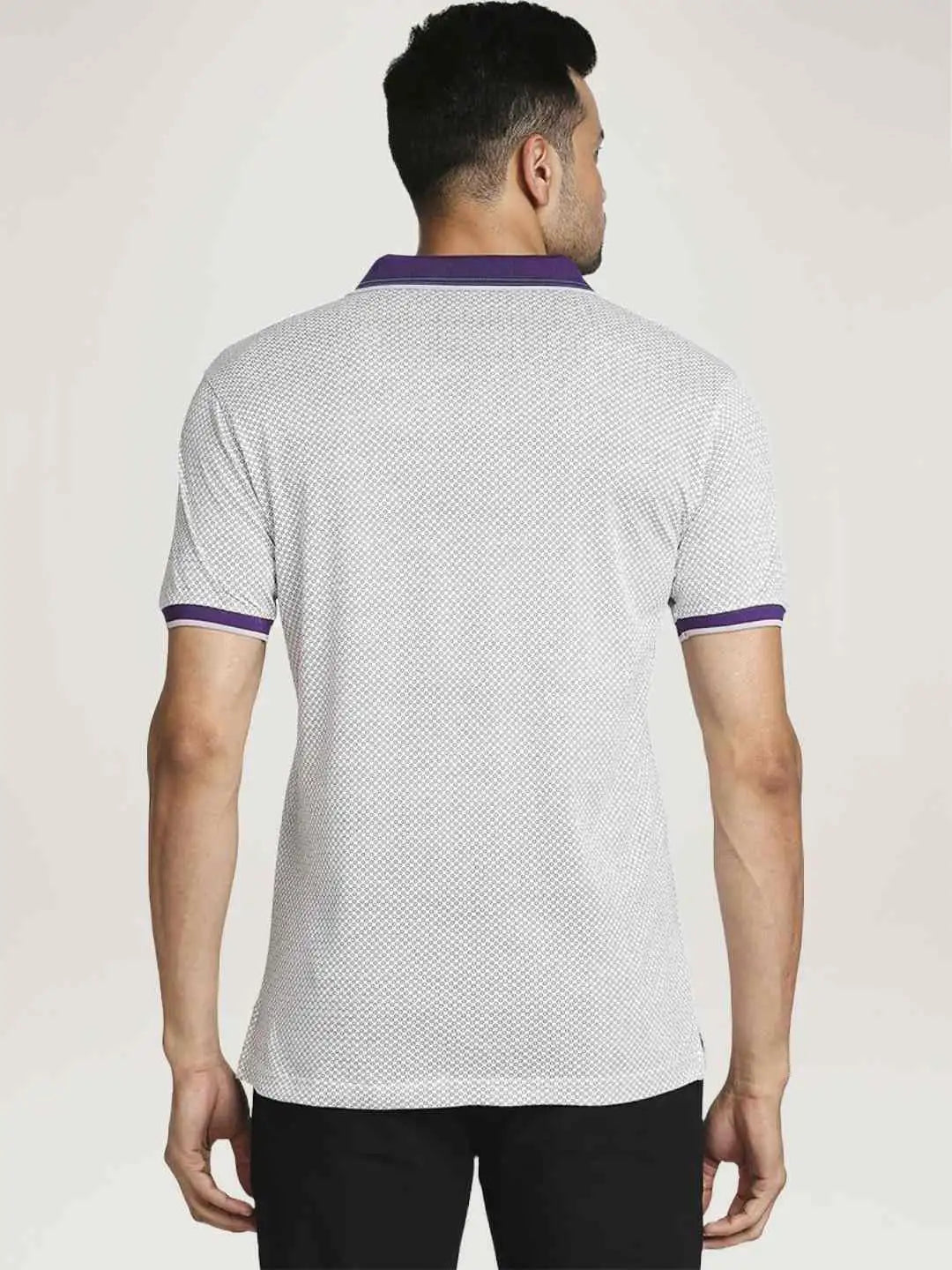 Colorplus Men Medium Violet Printed Tailored Fit Casual T-Shirt