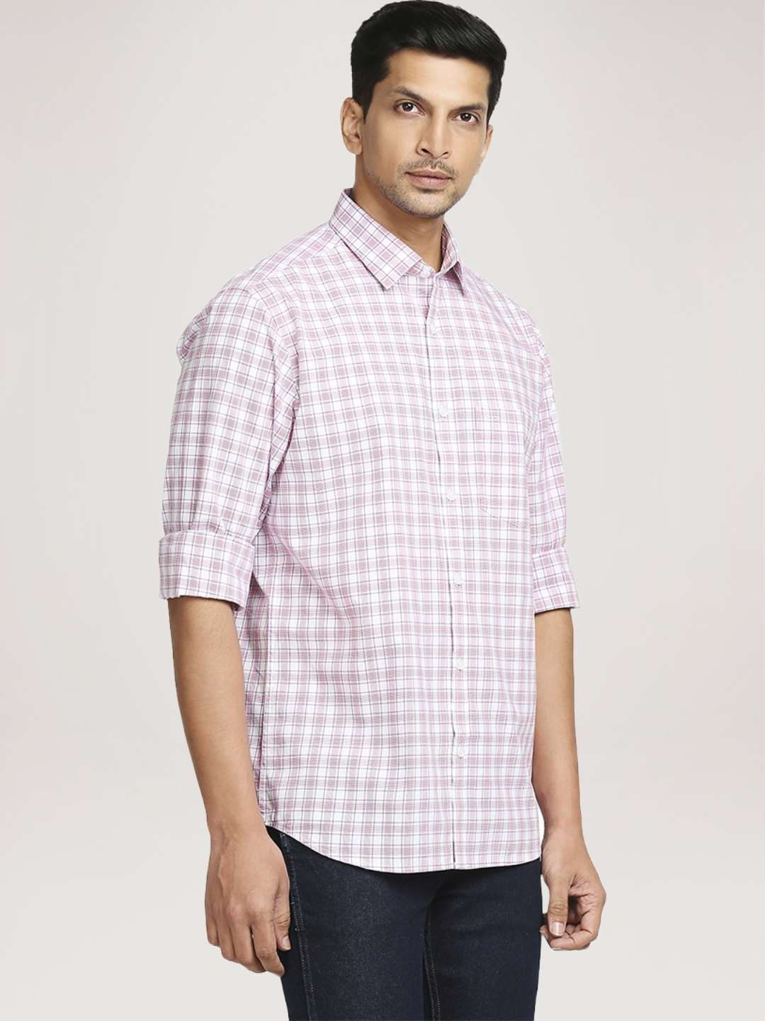 Colorplus Men  Checks Tailored Fit Shirt