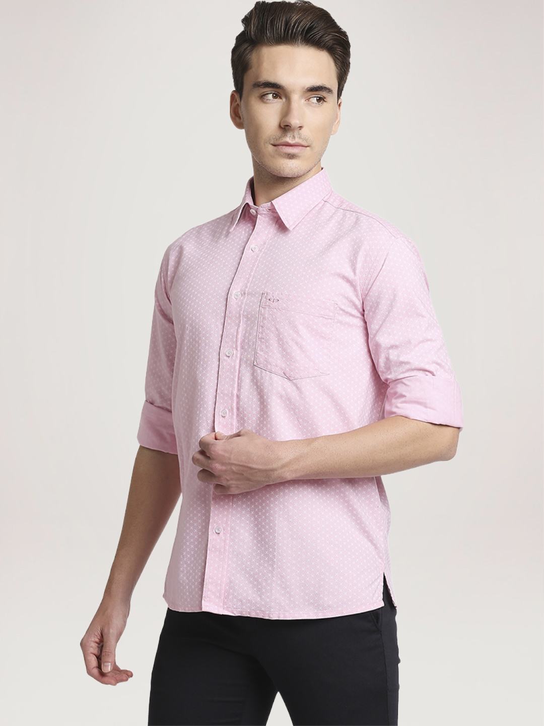 Colorplus Men Medium Red Solid Regular Fit Work Shirt