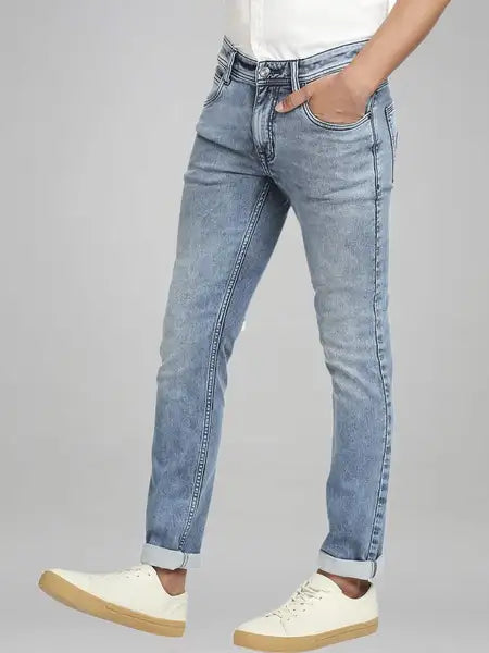 Colorplus Men Blue Solid Tapered Fit Casual Jeans