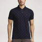 Parx Men Blue Printed Regular Fit Casual Polo