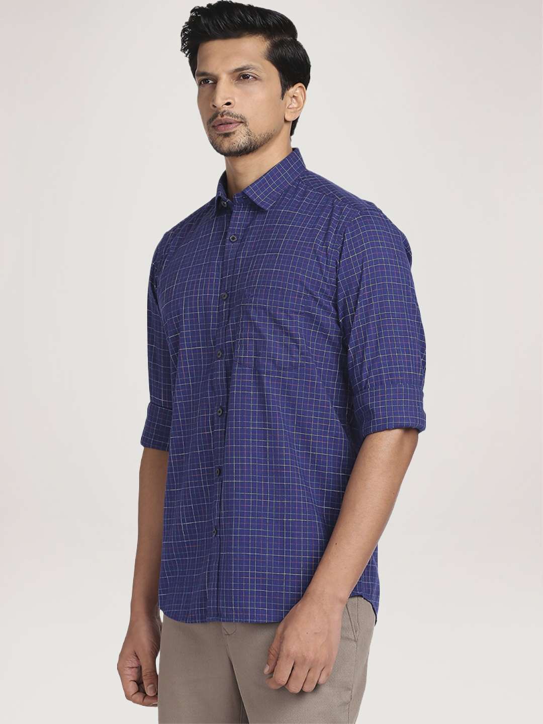Colorplus Men  Checks Tailored Fit Shirt