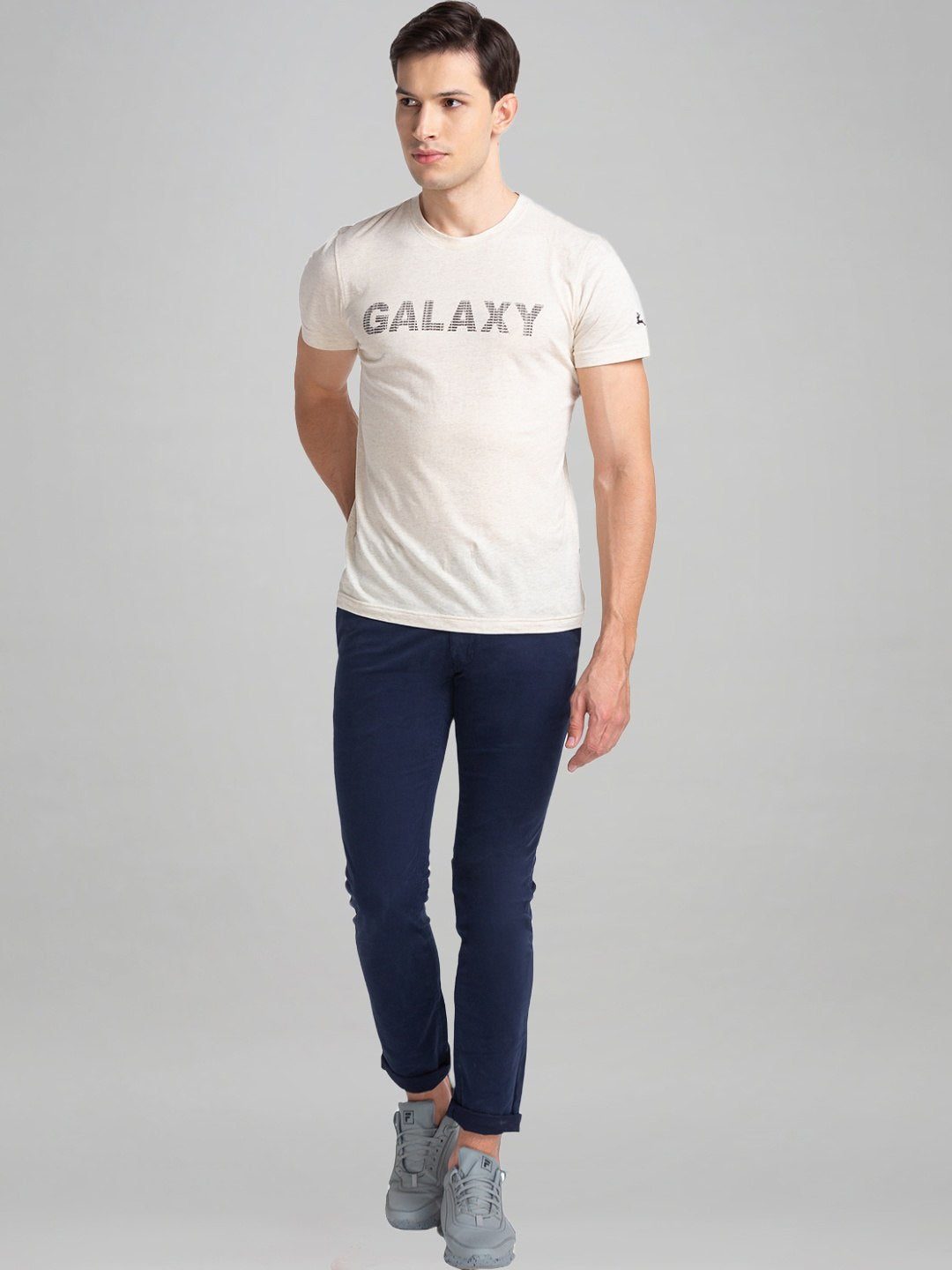 Parx Men Blue Solid Tapered Fit Work Trouser