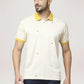 Park Avenue Men Medium Yellow Printed Slim Fit Casual Polo
