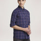 Colorplus Men Blue Checks Regular Fit Party Shirt