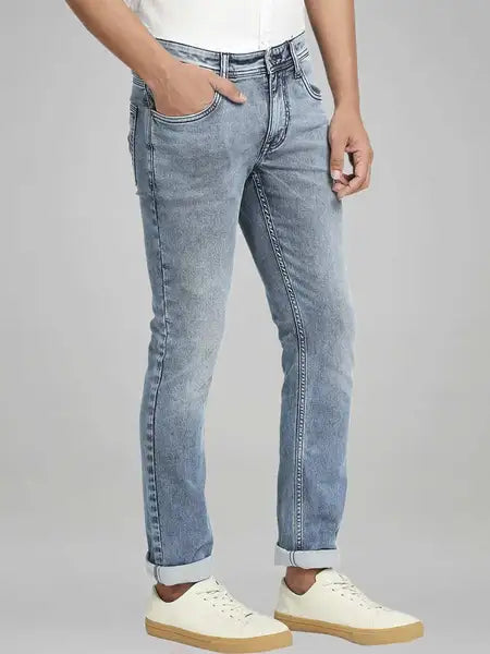 Colorplus Men Blue Solid Tapered Fit Casual Jeans