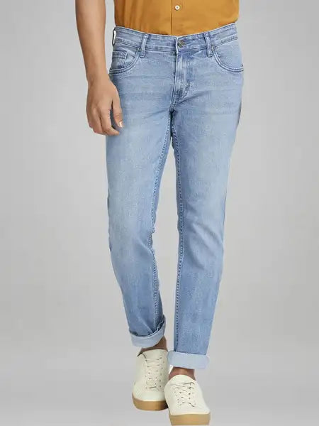 Colorplus Men Blue Solid Tapered Fit Casual Jeans