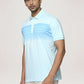 Park Avenue Men Light Blue Printed Slim Fit Casual Polo
