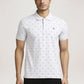 Parx Men Light Grey Printed Regular Fit Casual Polo