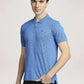 Parx Men Medium Blue Printed Regular Fit Casual Polo