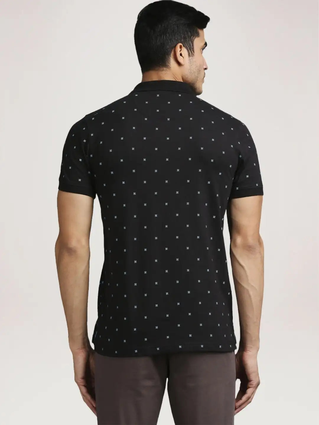 Parx Men Black Printed Regular Fit Casual Polo