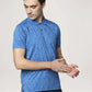 Park Avenue Men Blue Printed Slim Fit Casual Polo