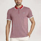 Colorplus Men Light Red Stripe Tailored Fit Casual T-Shirt