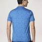 Park Avenue Men Blue Printed Slim Fit Casual Polo