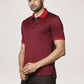 Raymond Men Dark Maroon Solid Regular Fit Casual T-Shirt