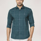 Park Avenue Men Dark Green Checks Slim Fit Party Shirt
