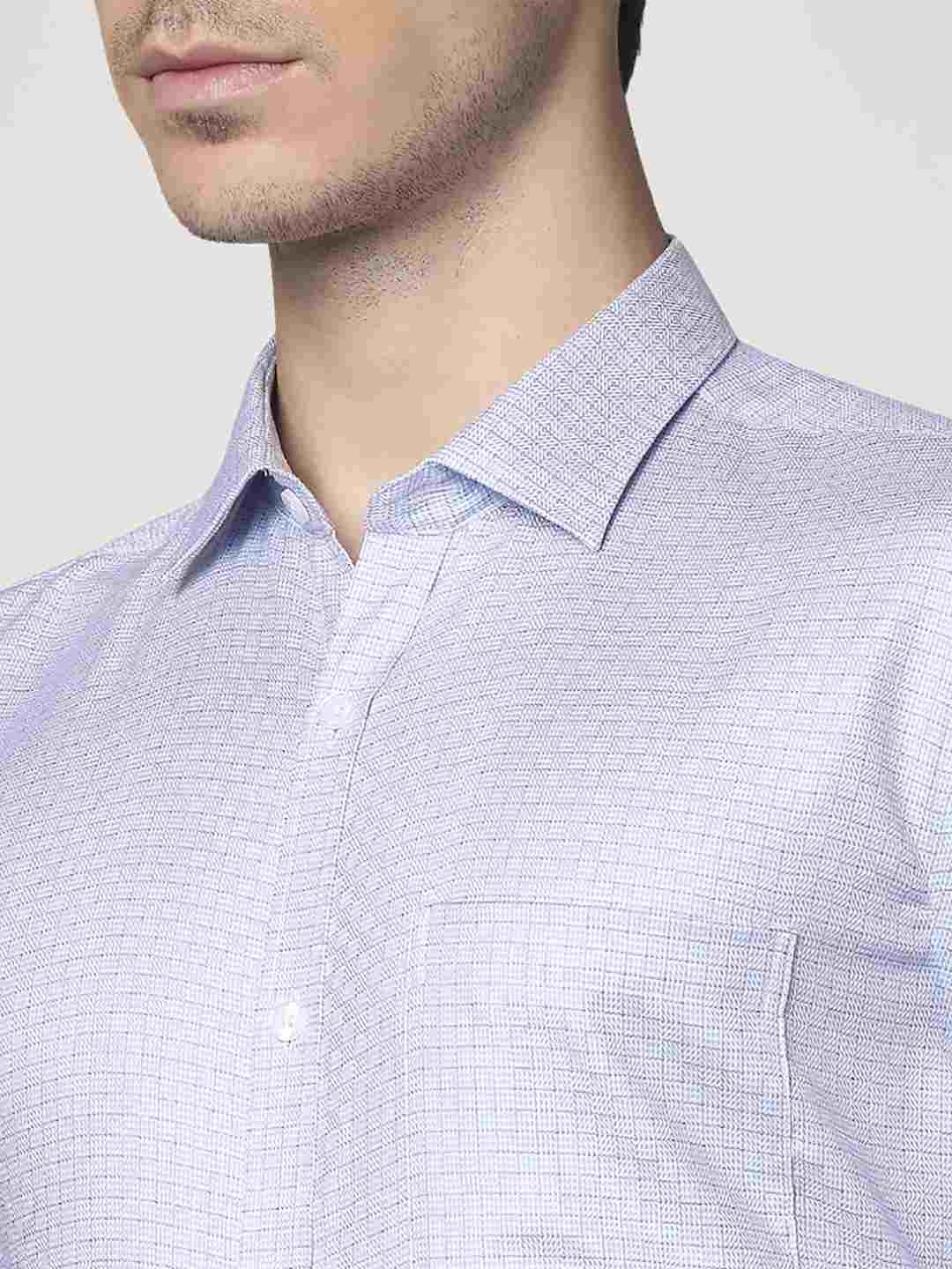 Park Avenue Men Medium Blue Checks Slim Fit Party Shirt