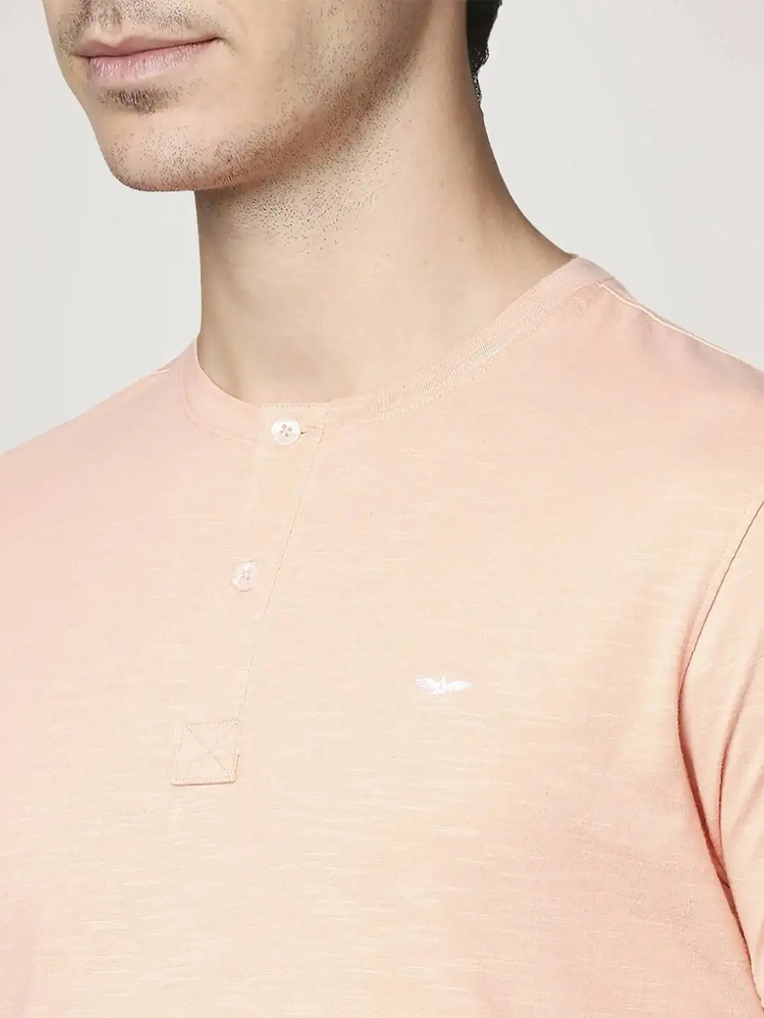 Park Avenue Men Medium Red Solid Slim Fit Casual T-Shirt