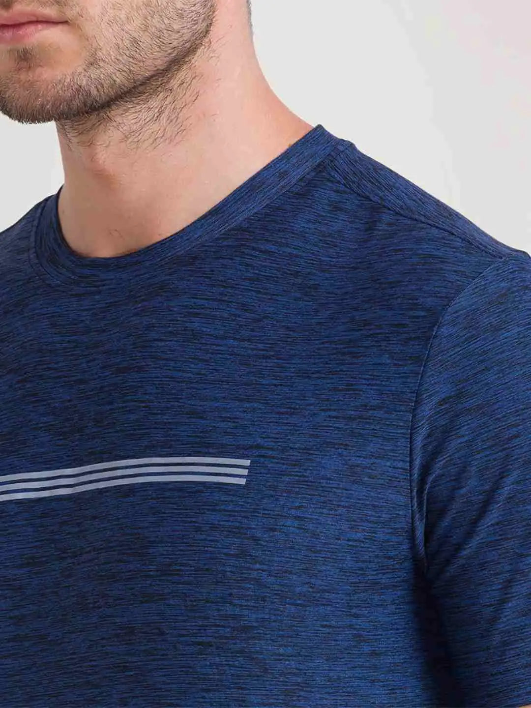 Parx Men Blue Printed Regular Fit Casual T-Shirt