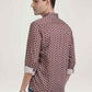 Parx Men Medium Brown Printed Slim Fit Casual Shirt
