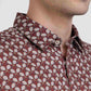Parx Men Medium Brown Printed Slim Fit Casual Shirt