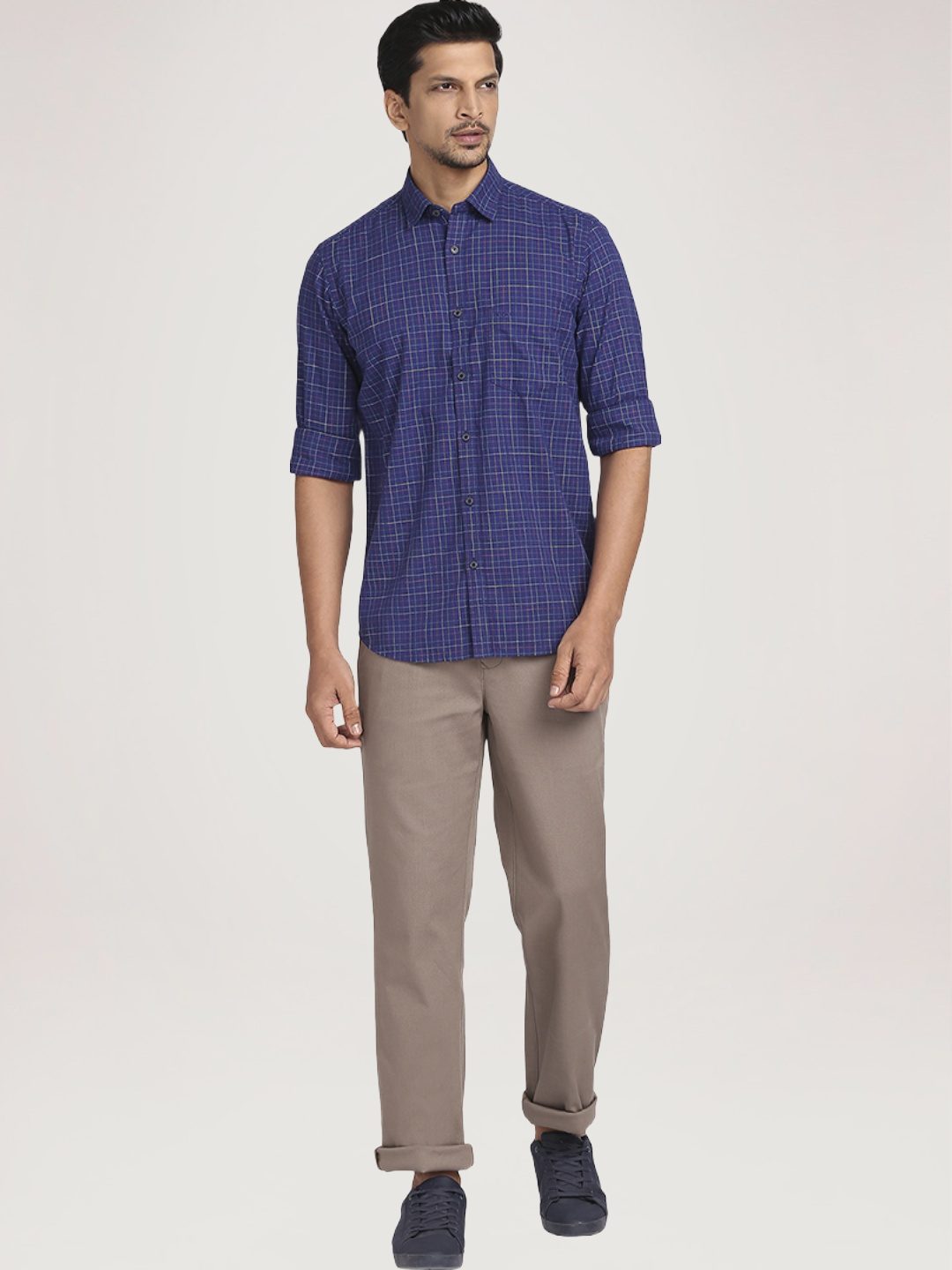 Colorplus Men  Checks Tailored Fit Shirt
