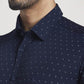Parx Men Blue Printed Slim Fit Casual Shirt