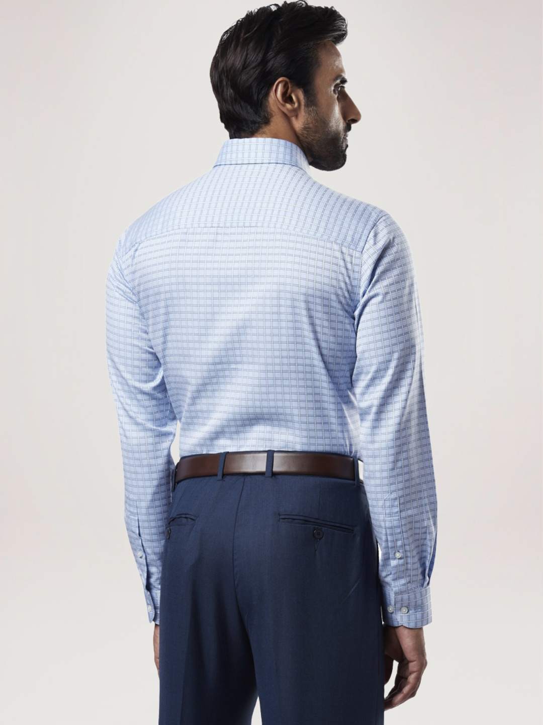 Raymond Men Medium Blue Solid Regular Fit Work Shirt