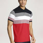Parx Men Blue Stripe Regular Fit Casual Polo