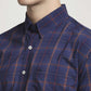 Colorplus Men Blue Checks Regular Fit Party Shirt