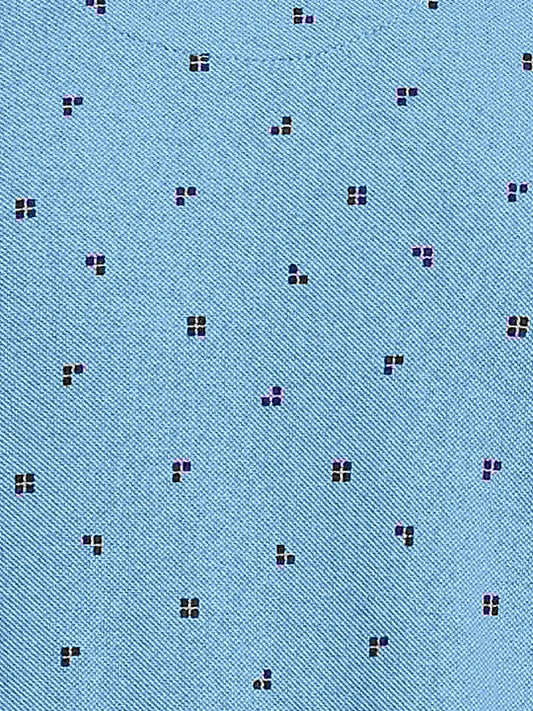 Parx Men Medium Blue Printed Regular Fit Casual Polo