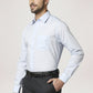 Park Avenue Men Light Blue Solid Regular Fit Work Shirt