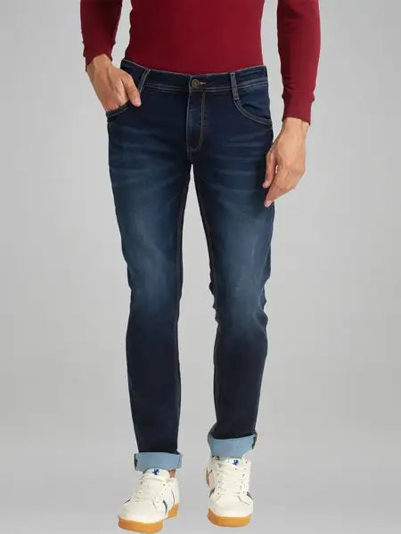 Parx Men Blue Solid Slim Fit Casual Jeans