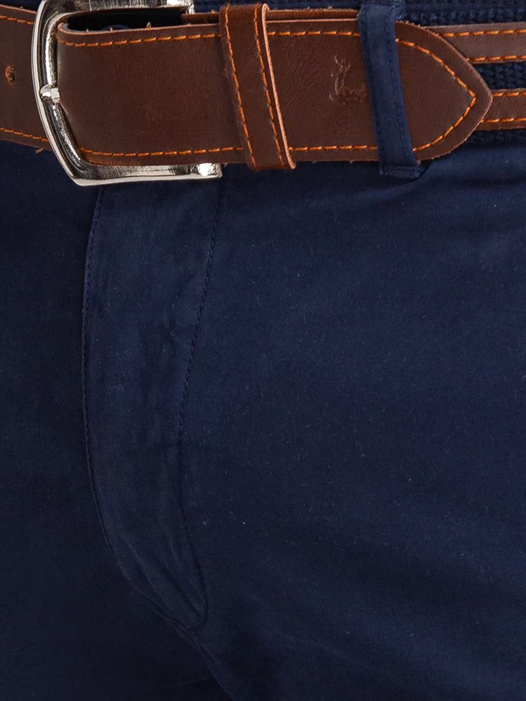 Parx Men Blue Solid Tapered Fit Work Trouser