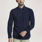 Parx Men Blue Printed Slim Fit Casual Shirt