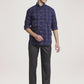 Colorplus Men Blue Checks Regular Fit Party Shirt