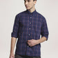 Colorplus Men Blue Checks Regular Fit Party Shirt
