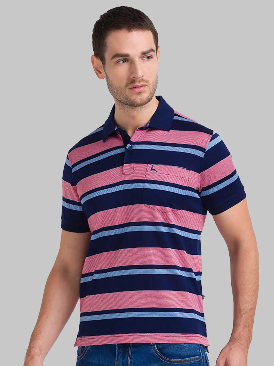 Men Regular Fit Dark Blue Polo