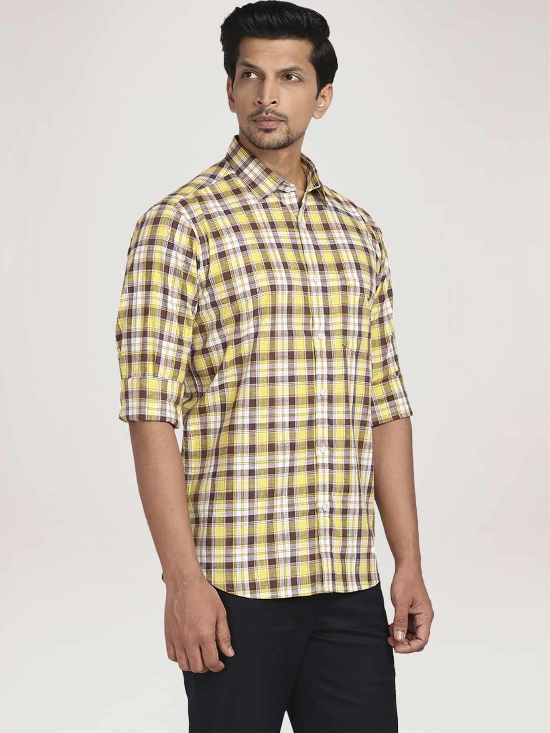 Colorplus Men  Checks Tailored Fit Shirt